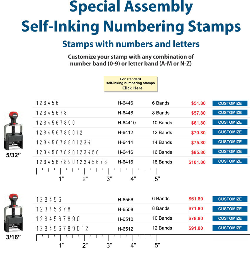 Self-Inking Numbering Stamp - Special Assembly