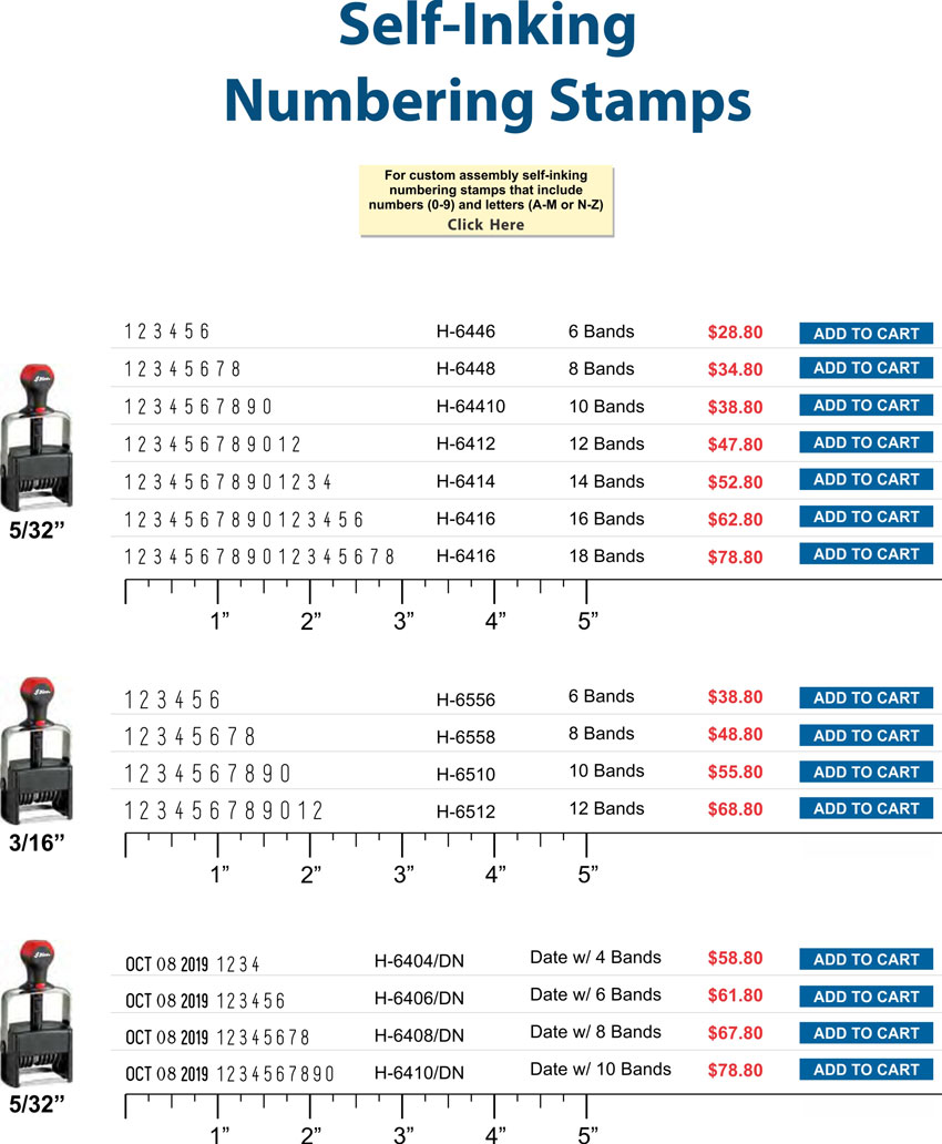 Self-Inking Numbering Stamps