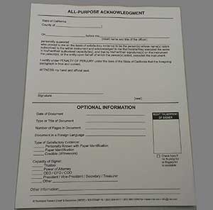 Notary - All-Purpose Acknowledgment Pad