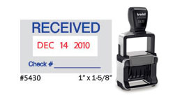 Trodat 5430 Heavy Duty Self-Inking Dater, Professional Dater 1 x 1 5/8