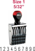 Shiny No. 1-10, 10-Band Numbering Stamp, 5/32" - Special Assembly