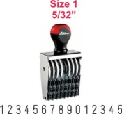 Shiny No. 1-15, 15-Band Numbering Stamp, 5/32" - Special Assembly
