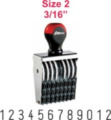 Shiny No. 2-12, 12-Band Numbering Stamp, 3/16" - Special Assembly