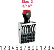 Shiny No. 2-14, 14-Band Numbering Stamp, 3/16" - Special Assembly
