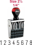 Shiny No. 2 1/2-8, 8-Band Numbering Stamp, 1/4" - Special Assembly