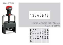 1-5/16" x 2-3/16" numberer - 5/32" 8 bands with die plate