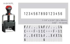 1-1/4" x 2-3/4" numberer - 5/32" 16 bands with die plate