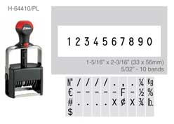 1-5/16" x 2-3/16" numberer - 5/32" 10 bands with die plate
